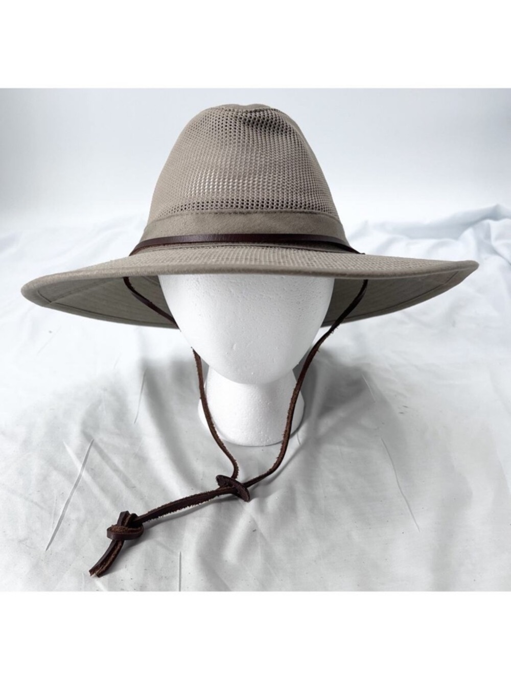 Dorfman Pacific Co Mesh Boonie Wide Brim Safari Sun Hat Chin Strap Unisex Small